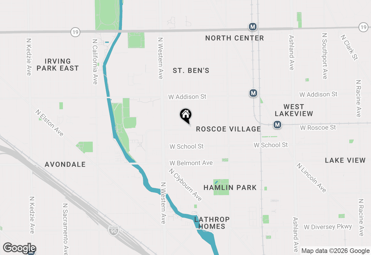 Map of 3404 N Bell Avenue #1, Chicago, IL 60618