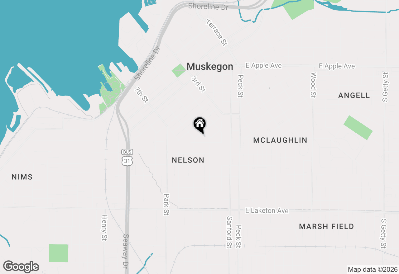 Map of 247 Strong Avenue, Muskegon, MI 49441