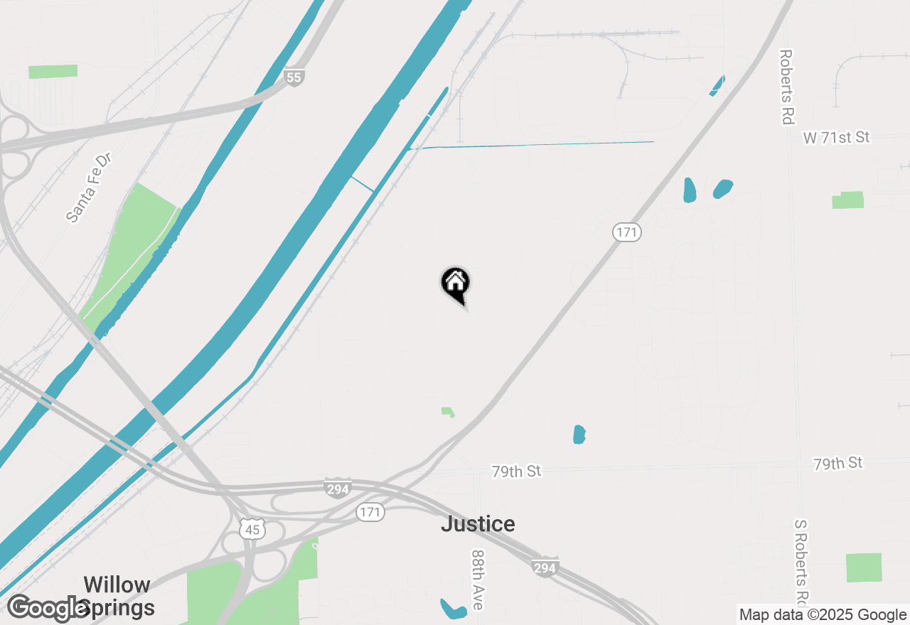 Map of 8845 W 75th Street, Justice, IL 60458