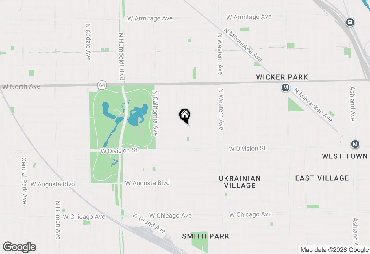 Map of 2613 W Evergreen Avenue #1F, Chicago, IL 60622