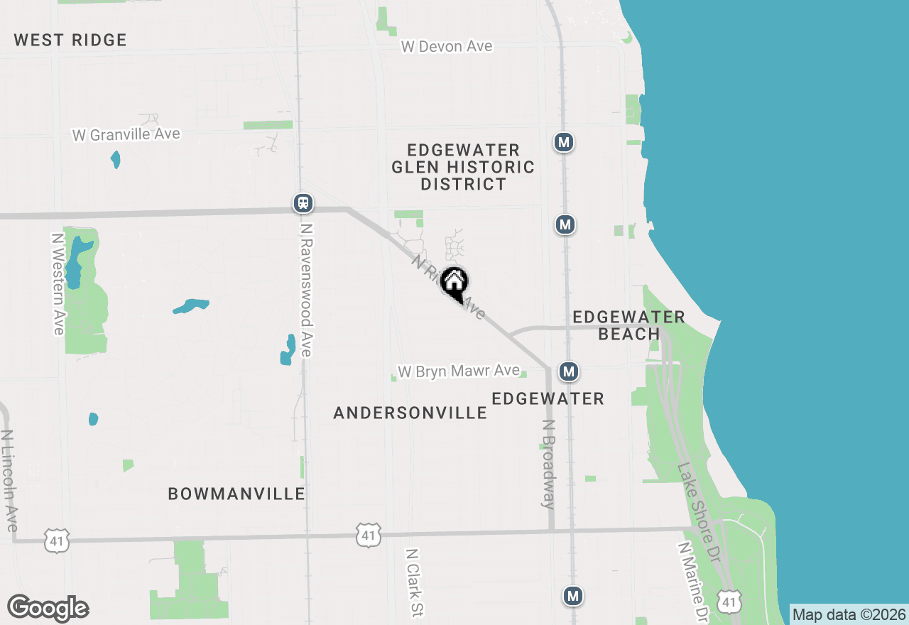 Map of 1417 W Edgewater Avenue, Chicago, IL 60660