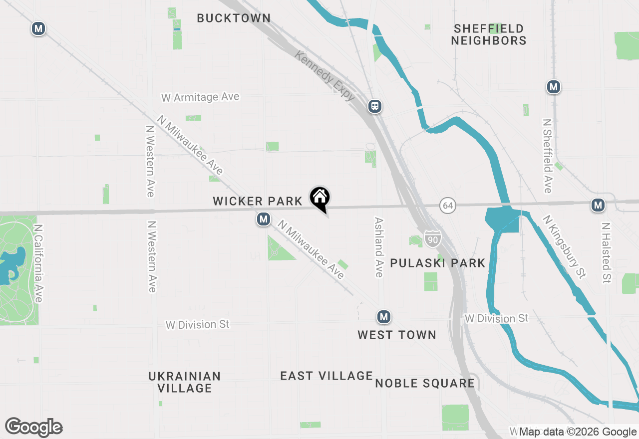 Map of 1534 N Wood Street #3, Chicago, IL 60622