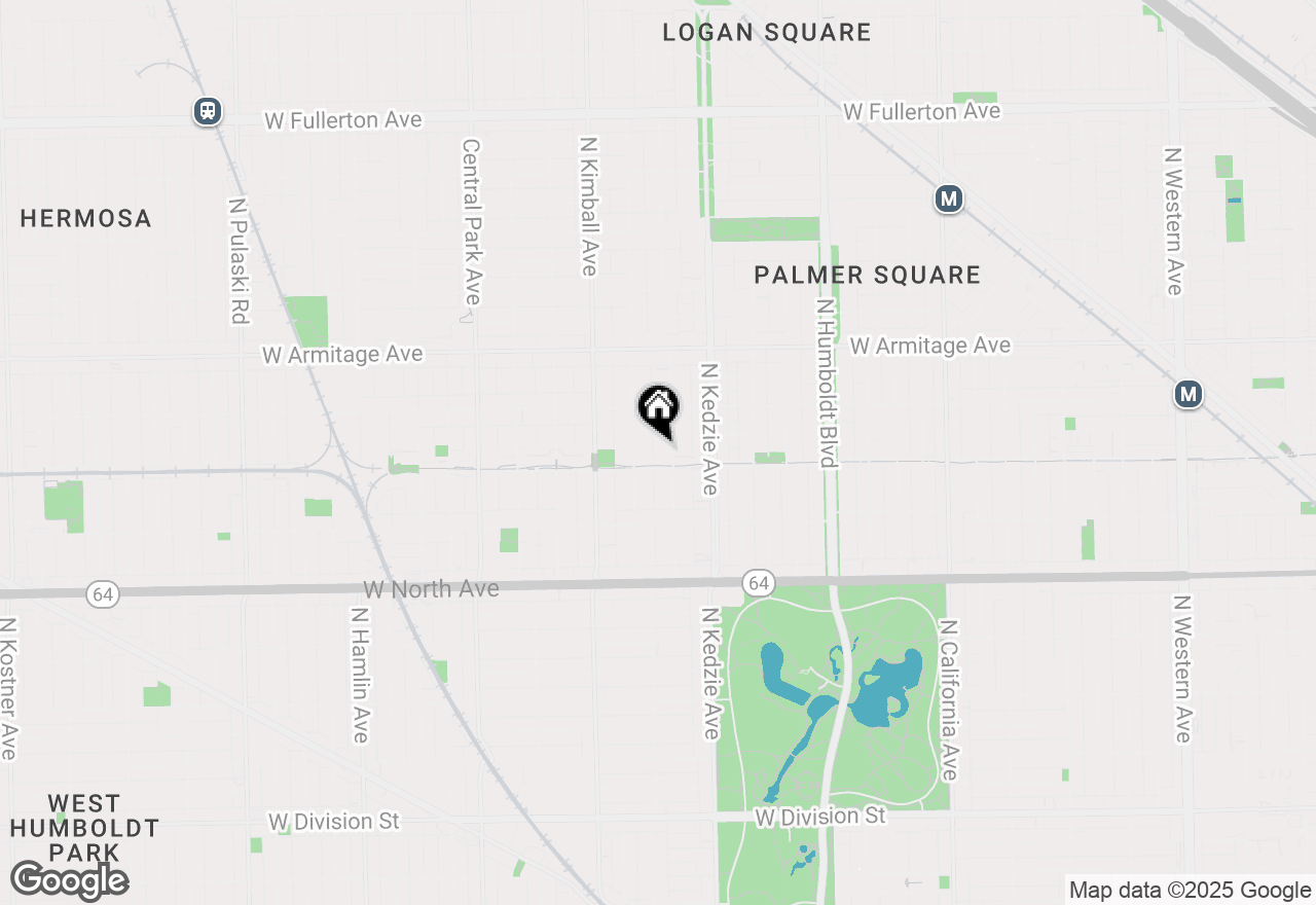 Map of 1812 N Sawyer Avenue #1F, Chicago, IL 60647