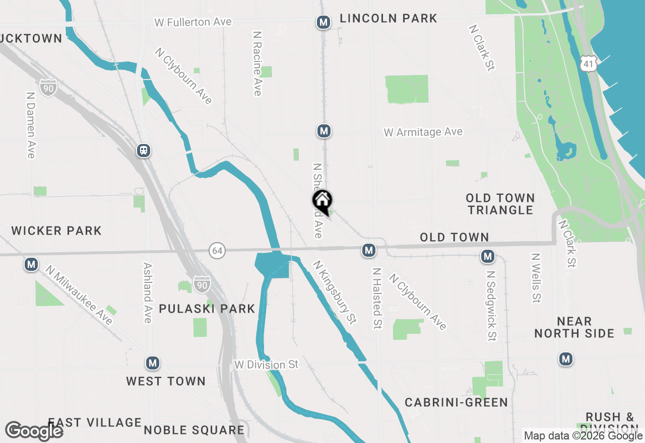 Map of 1725 N Sheffield Avenue #2, Chicago, IL 60614