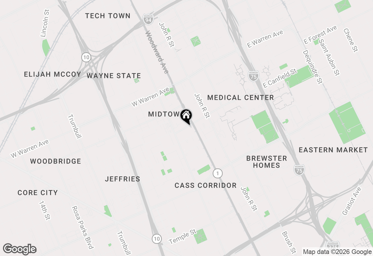 Map of 55 W Canfield Street #204, Detroit, MI 48201
