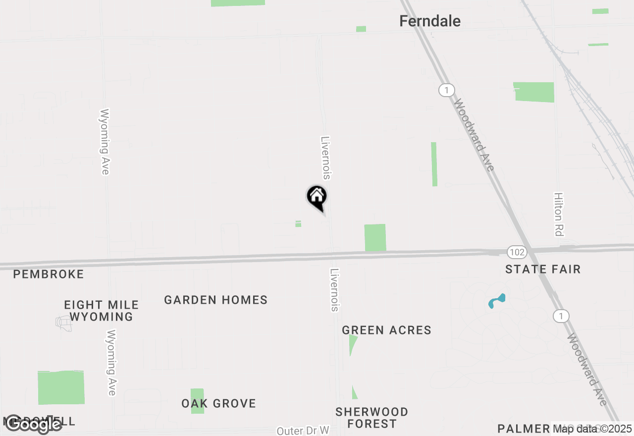 Map of 400 Stratford Road, Ferndale, MI 48220