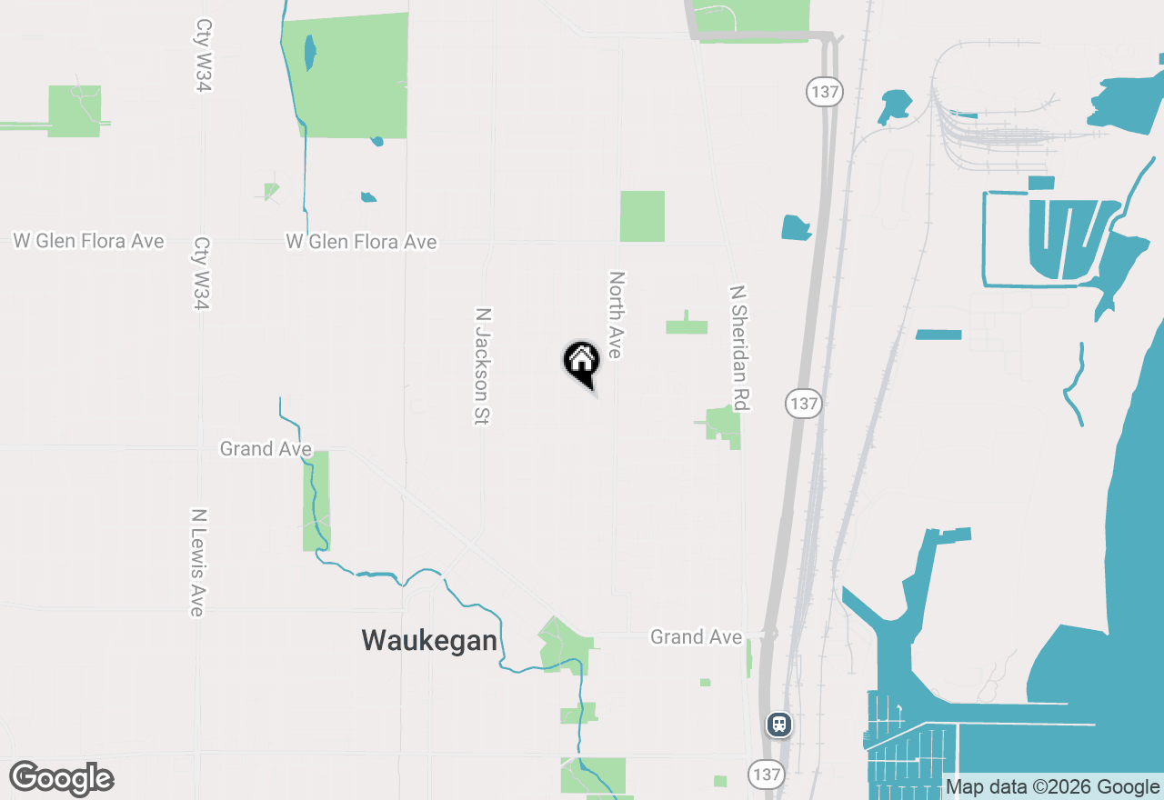 Map of 838 Hickory Street, Waukegan, IL 60085