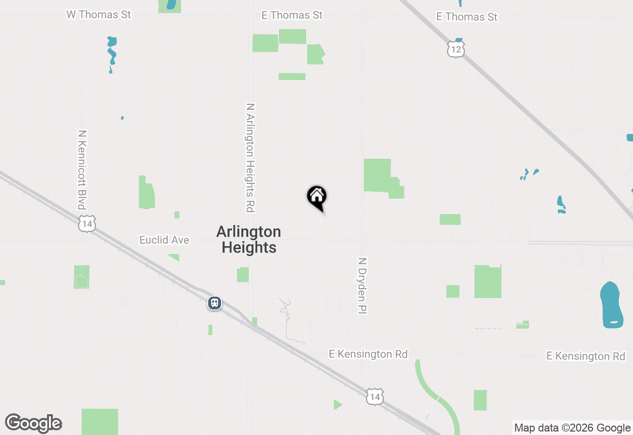 Map of 636 N Hickory Avenue, Arlington Heights, IL 60004