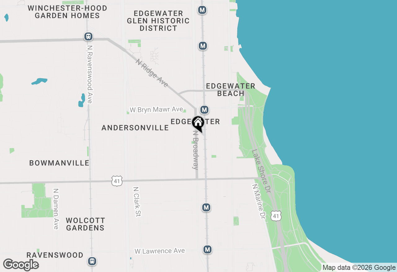 Map of 5427 N Broadway Street #3L, Chicago, IL 60640