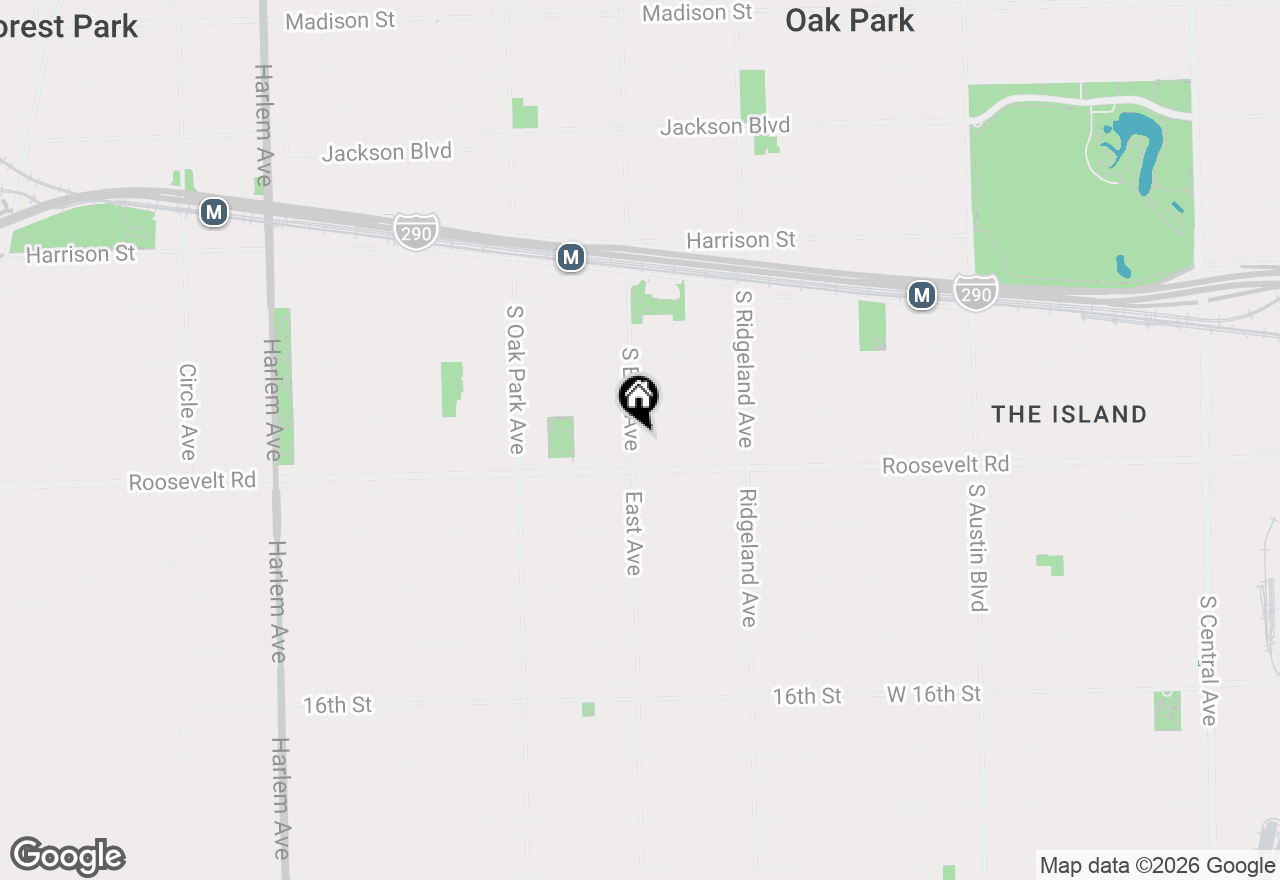 Map of 1170 S East Avenue, Oak Park, IL 60304