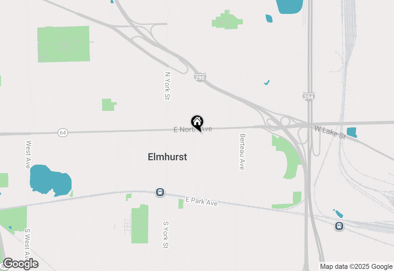 Map of 286 N Indiana Avenue, Elmhurst, IL 60126