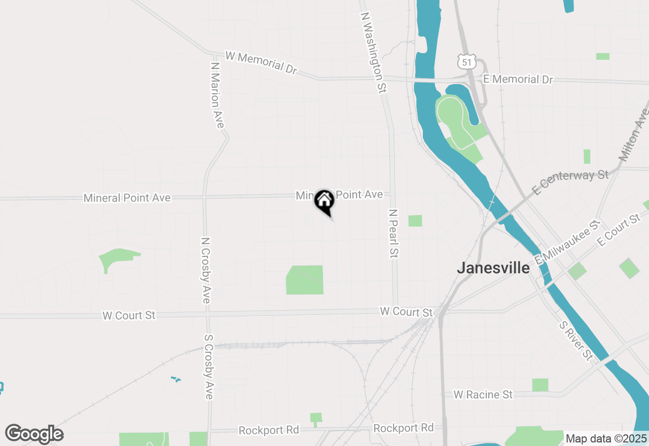 Map of 432 N Oakhill Avenue, Janesville, WI 53548