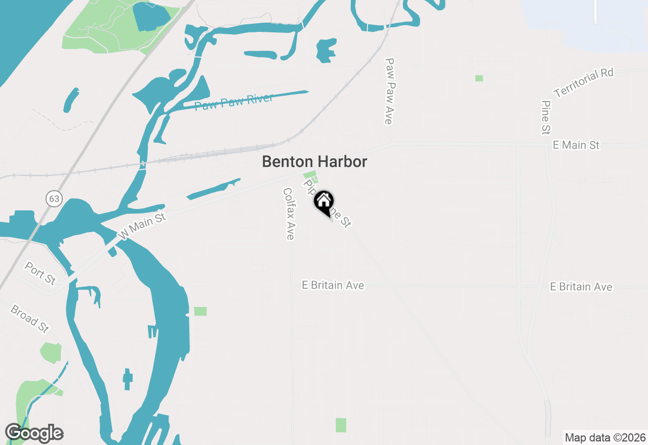 Map of 281 Pleasant Street, Benton Harbor, MI 49022