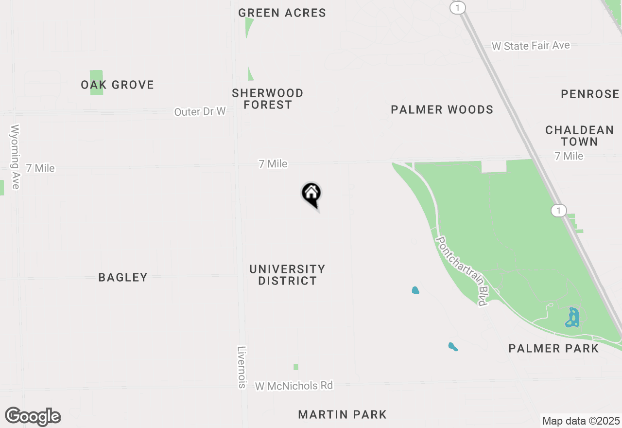 Map of 18615 Muirland Street, Detroit, MI 48221