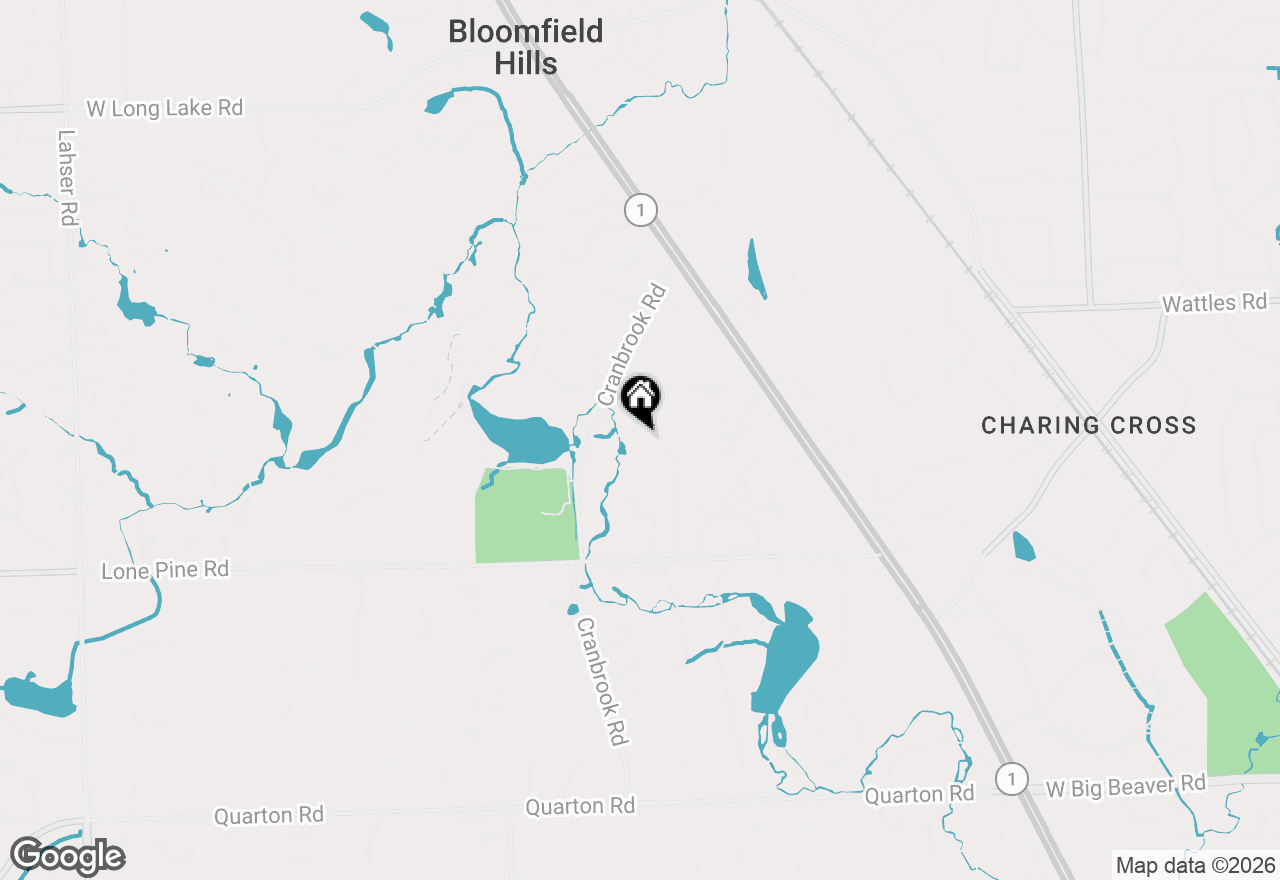 Map of 703 Lone Pine Hill, Bloomfield Hills, MI 48304