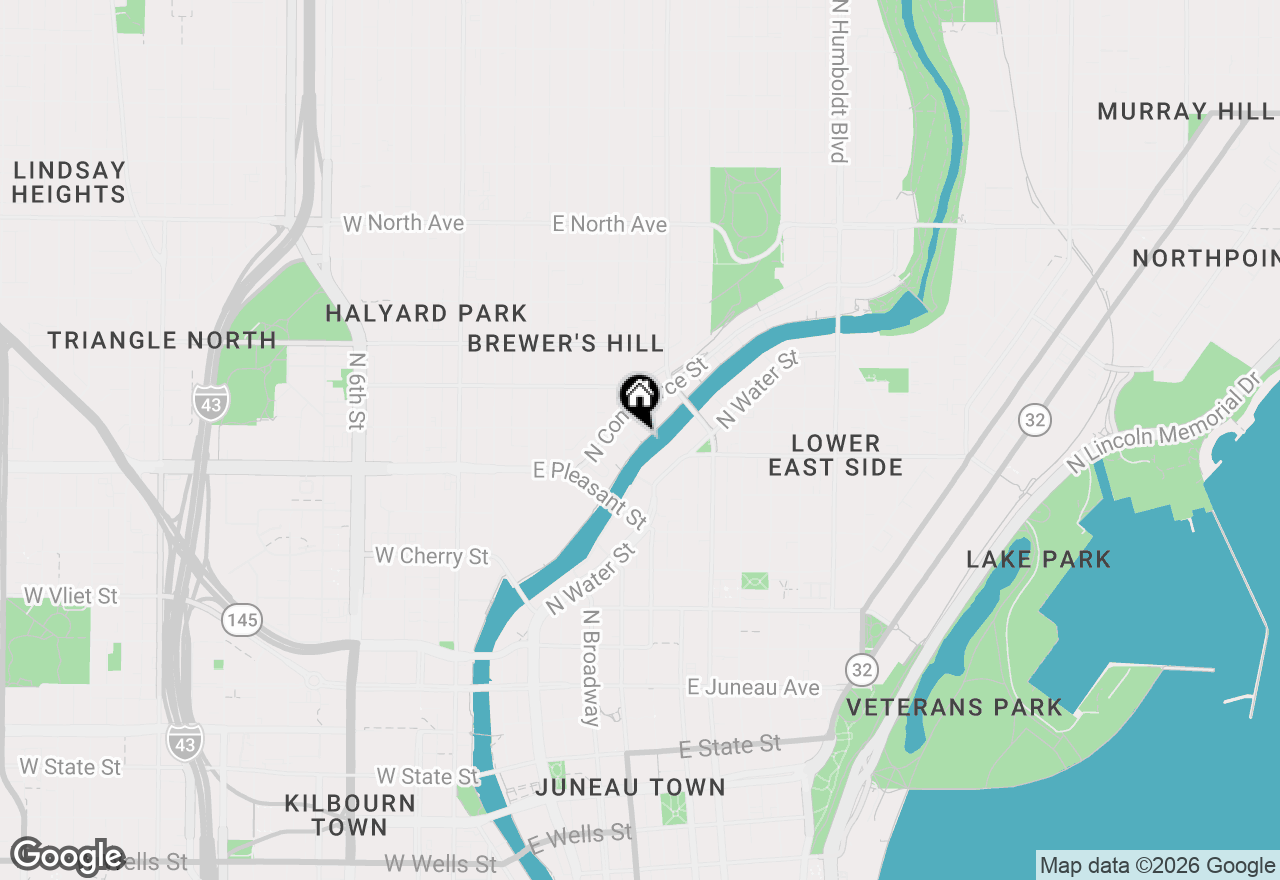 Map of 1837 N Riverwalk Way, Milwaukee, WI 53212