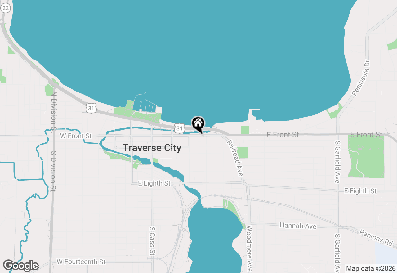 Map of 424 E Front Street, Traverse City, MI 49684