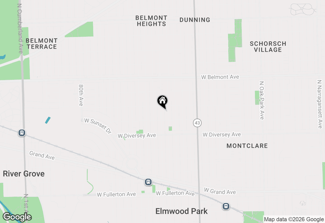 Map of 2929 N 74th Court, Elmwood Park, IL 60707