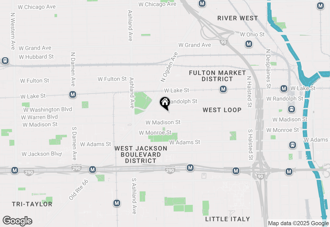 Map of 1347 W Washington Boulevard #1B, Chicago, IL 60607