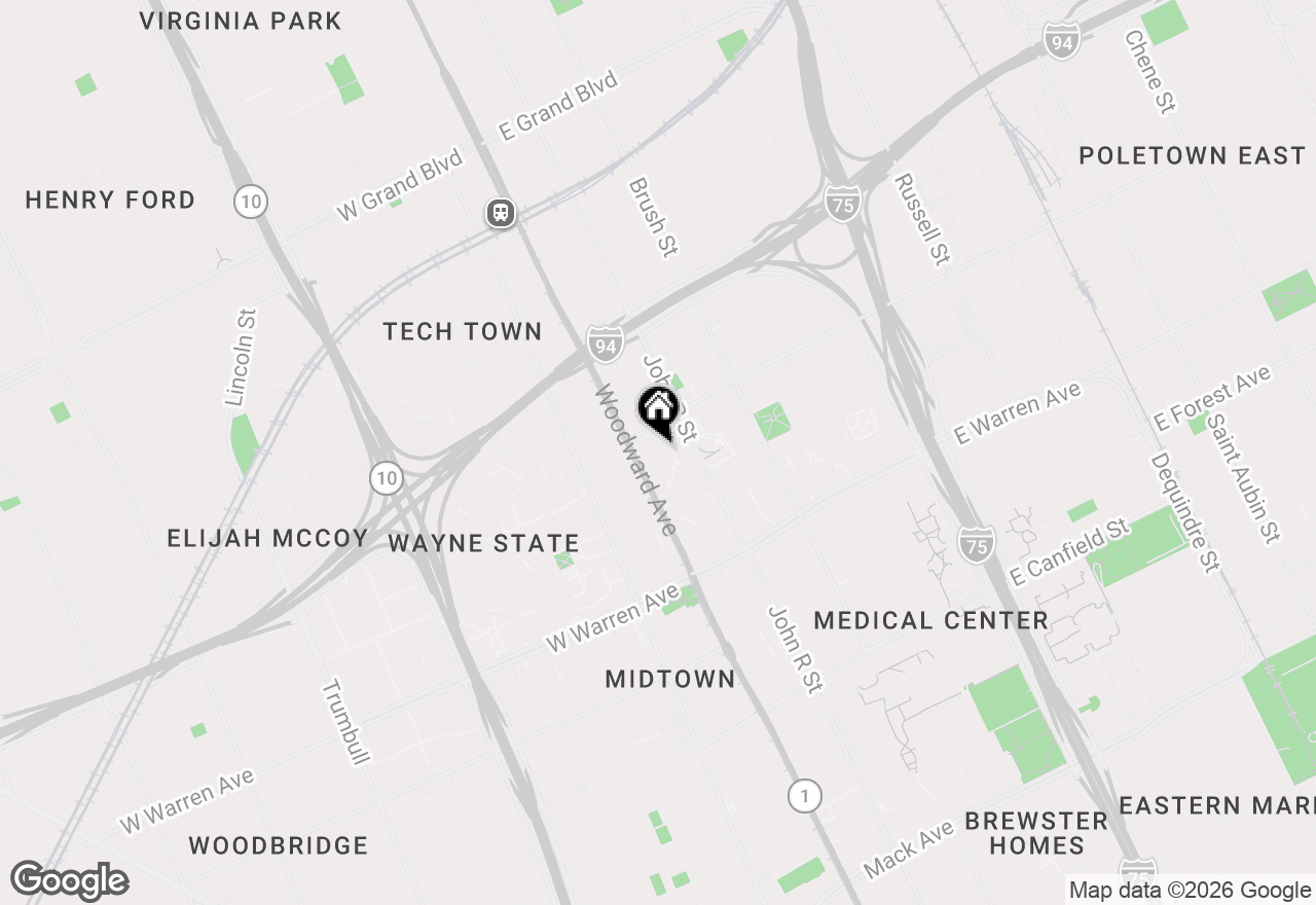 Map of 15 E Kirby Street #731, Detroit, MI 48202