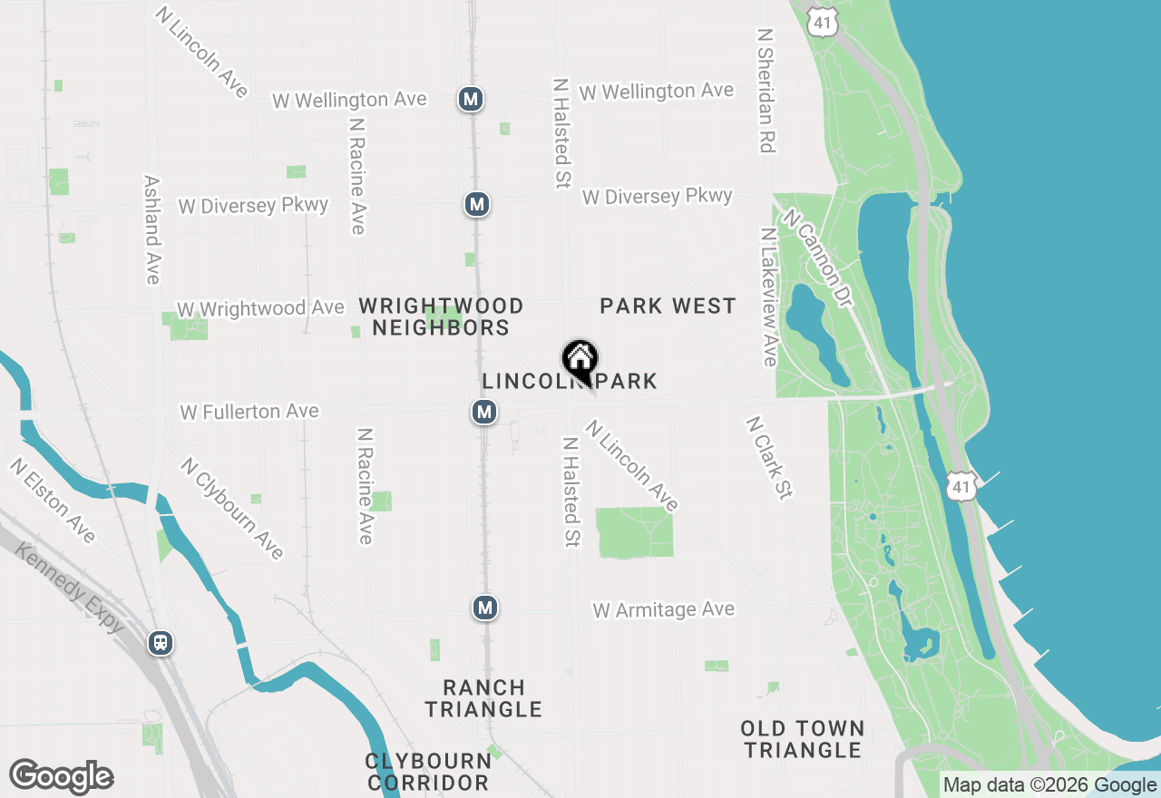 Map of 744 W Fullerton Avenue #404, Chicago, IL 60614