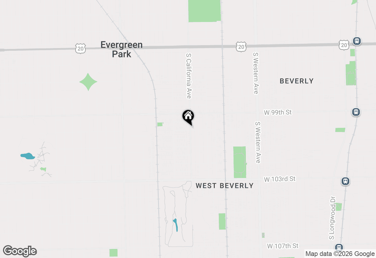 Map of 9966 S California Avenue, Evergreen Park, IL 60805