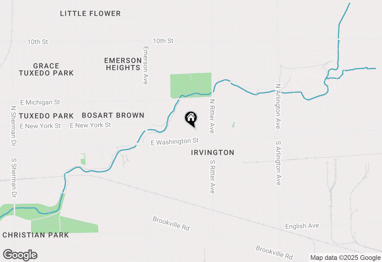 Map of 38 N Irvington Avenue, Indianapolis, IN 46219