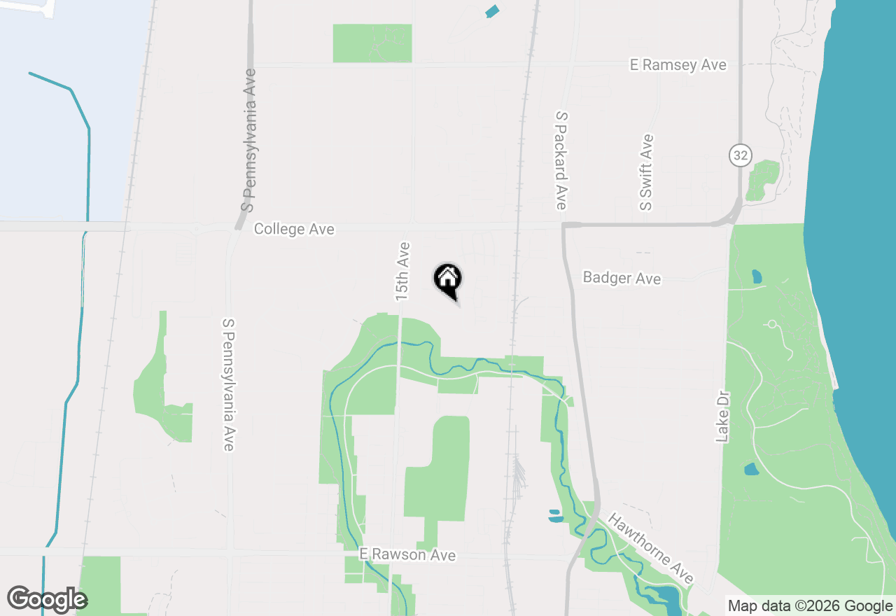 Map of 1336 Park Ave, South Milwaukee, WI 53172