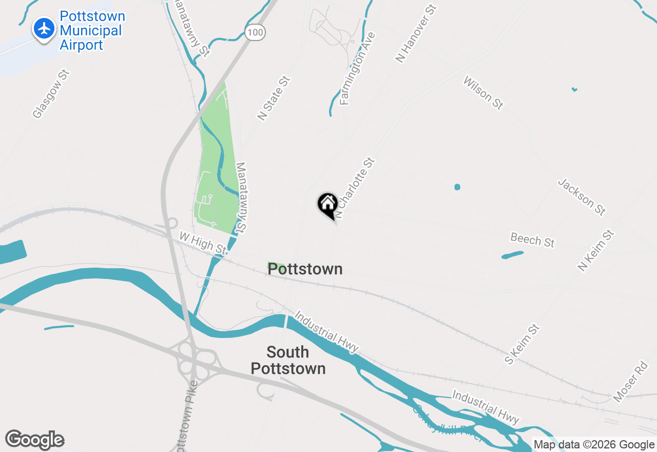 Map of 256 Walnut Street, Pottstown, PA 19464