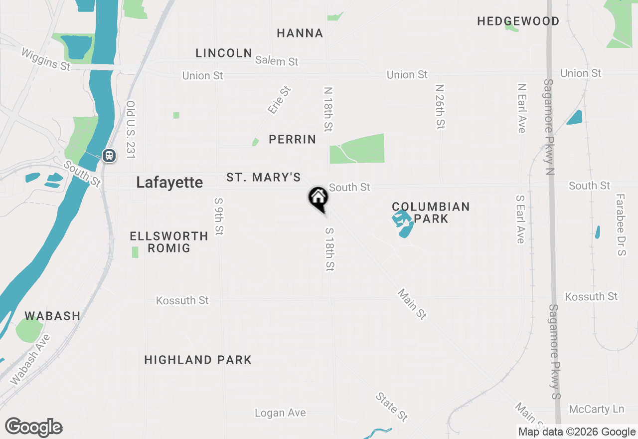 Map of 1611 Grove Street, Lafayette, IN 47905