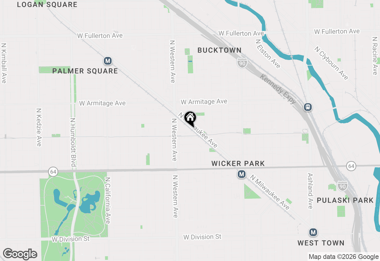 Map of 1825 N Winnebago Avenue #302, Chicago, IL 60647