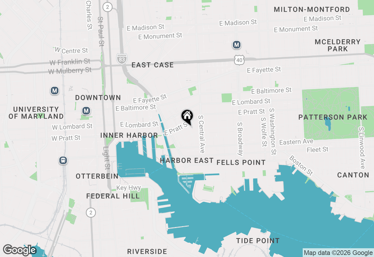 Map of 222 S Exeter Street, Baltimore, MD 21202