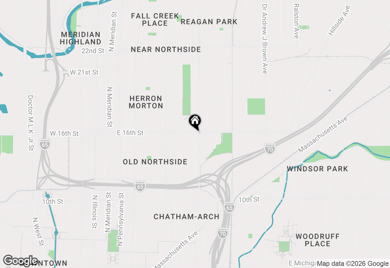 Map of 671 E 16th Street, Indianapolis, IN 46202