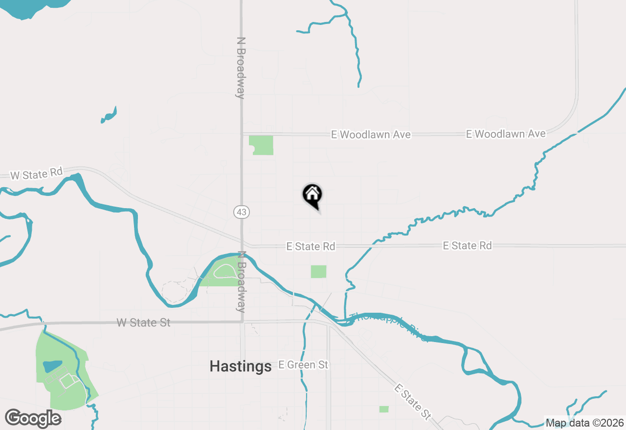 Map of 303 E Colfax Street, Hastings, MI 49058