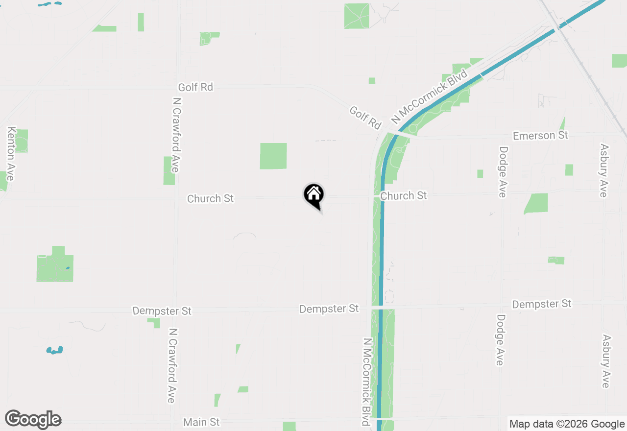 Map of 9120 E Prairie Road, Evanston, IL 60203