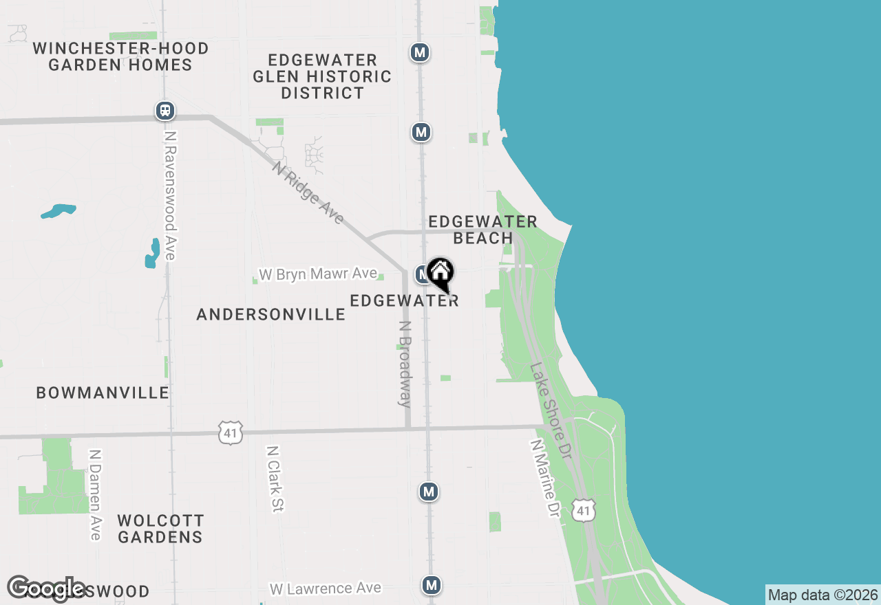 Map of 5511 N Winthrop Avenue #1W, Chicago, IL 60640