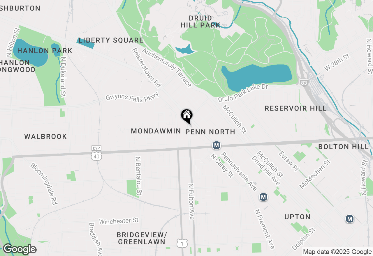 Map of 2106 N Fulton Avenue, Baltimore, MD 21217