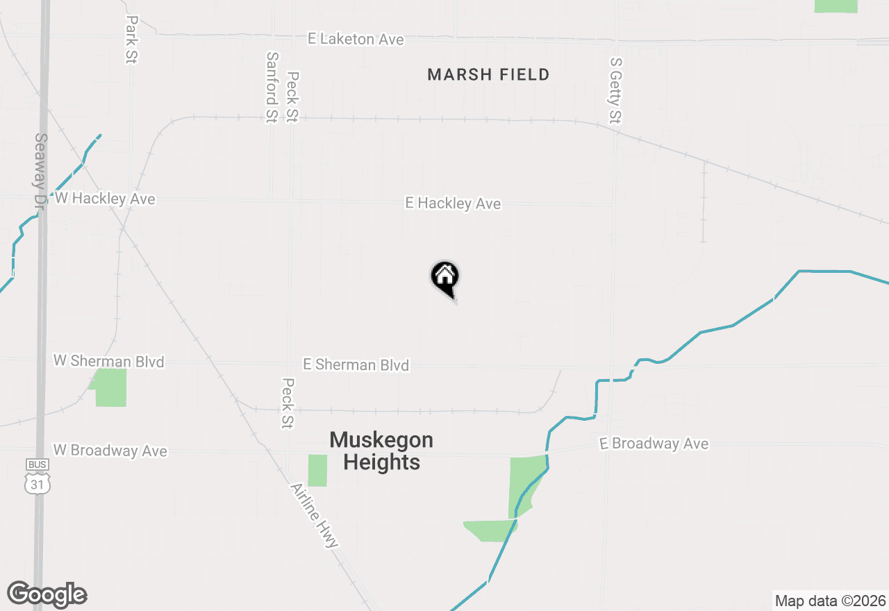 Map of 2425 Wood Street, Muskegon Heights, MI 49444