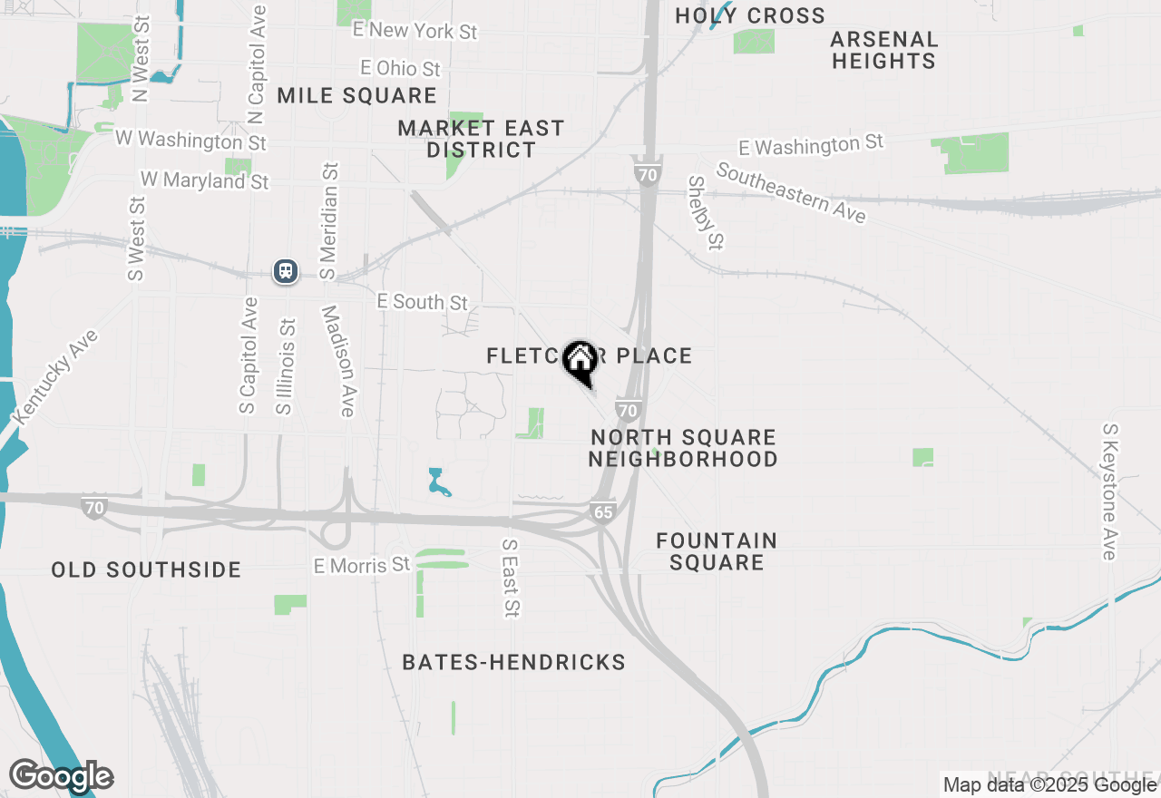 Map of 705 Stevens Street, Indianapolis, IN 46203