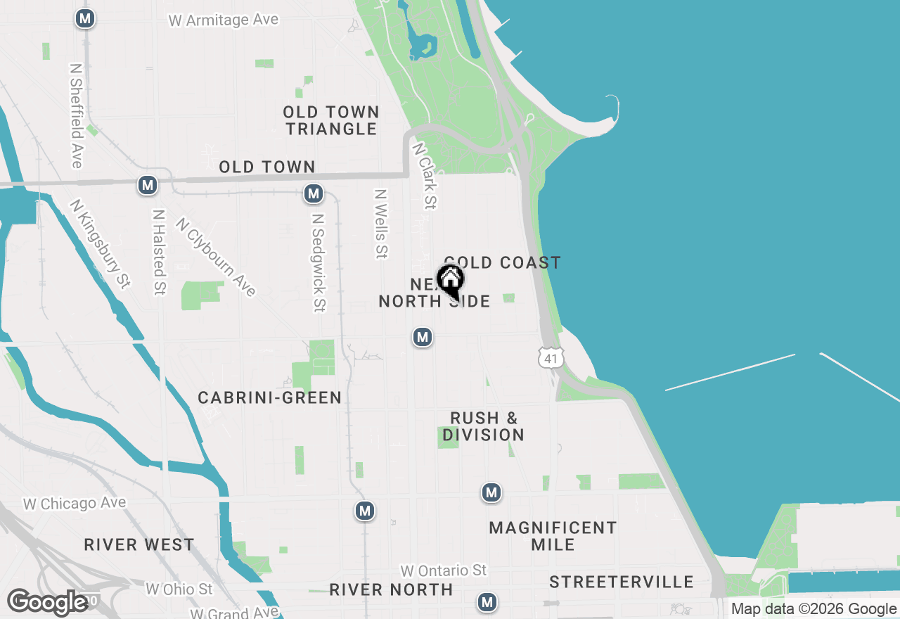 Map of 1240 N Dearborn Street #G, Chicago, IL 60610