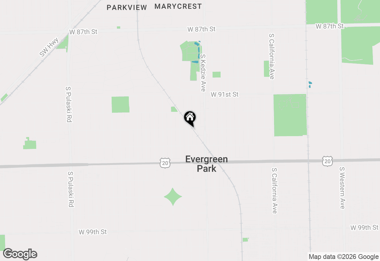 Map of 9301 S Spaulding Avenue, Evergreen Park, IL 60805
