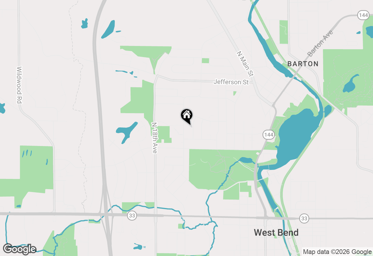 Map of 1221 Green Tree Rd, West Bend, WI 53090