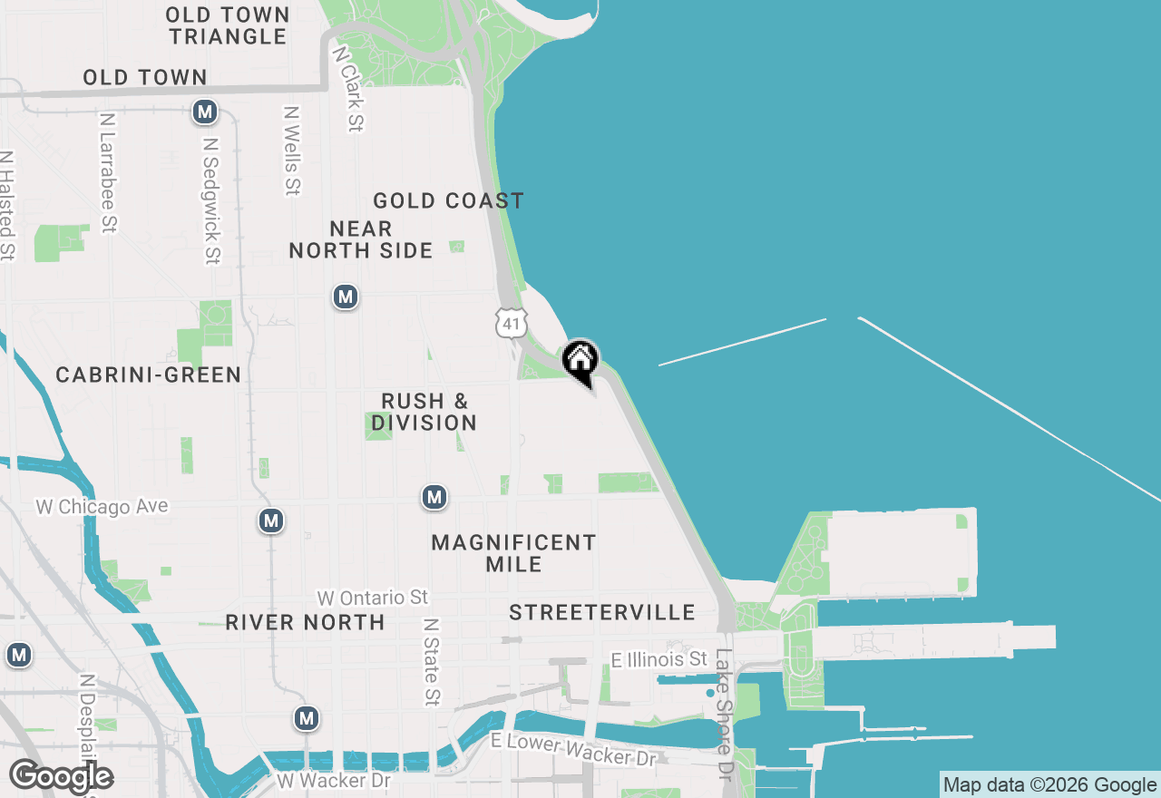Map of 220 E Walton Place #4E, Chicago, IL 60611