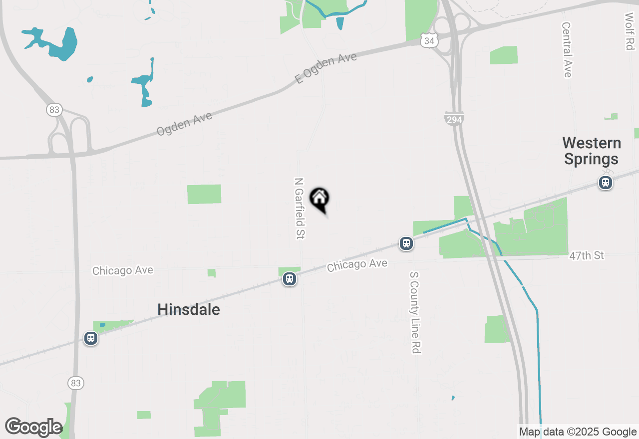 Map of 133 E Walnut Street, Hinsdale, IL 60521