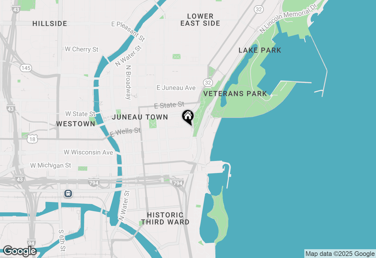 Map of 925 E Wells St #222, Milwaukee, WI 53202