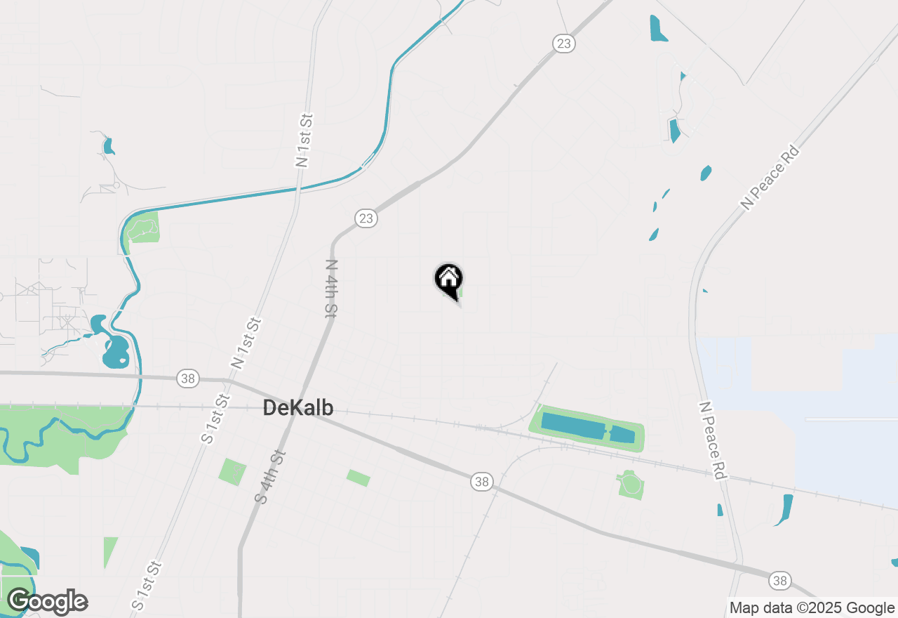 Map of 638 N 10th Street, Dekalb, IL 60115