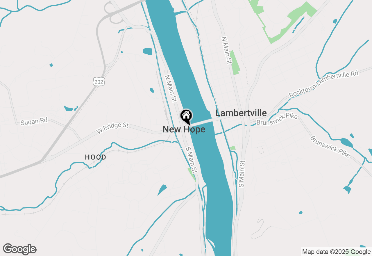 Map of 15 E Bridge Street, New Hope, PA 18938