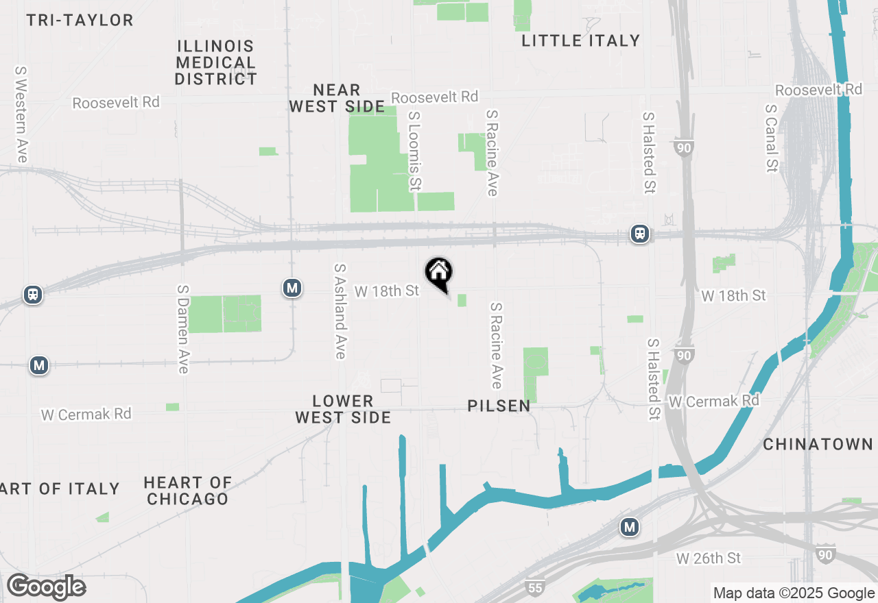 Map of 1326 W 18th Place, Chicago, IL 60608