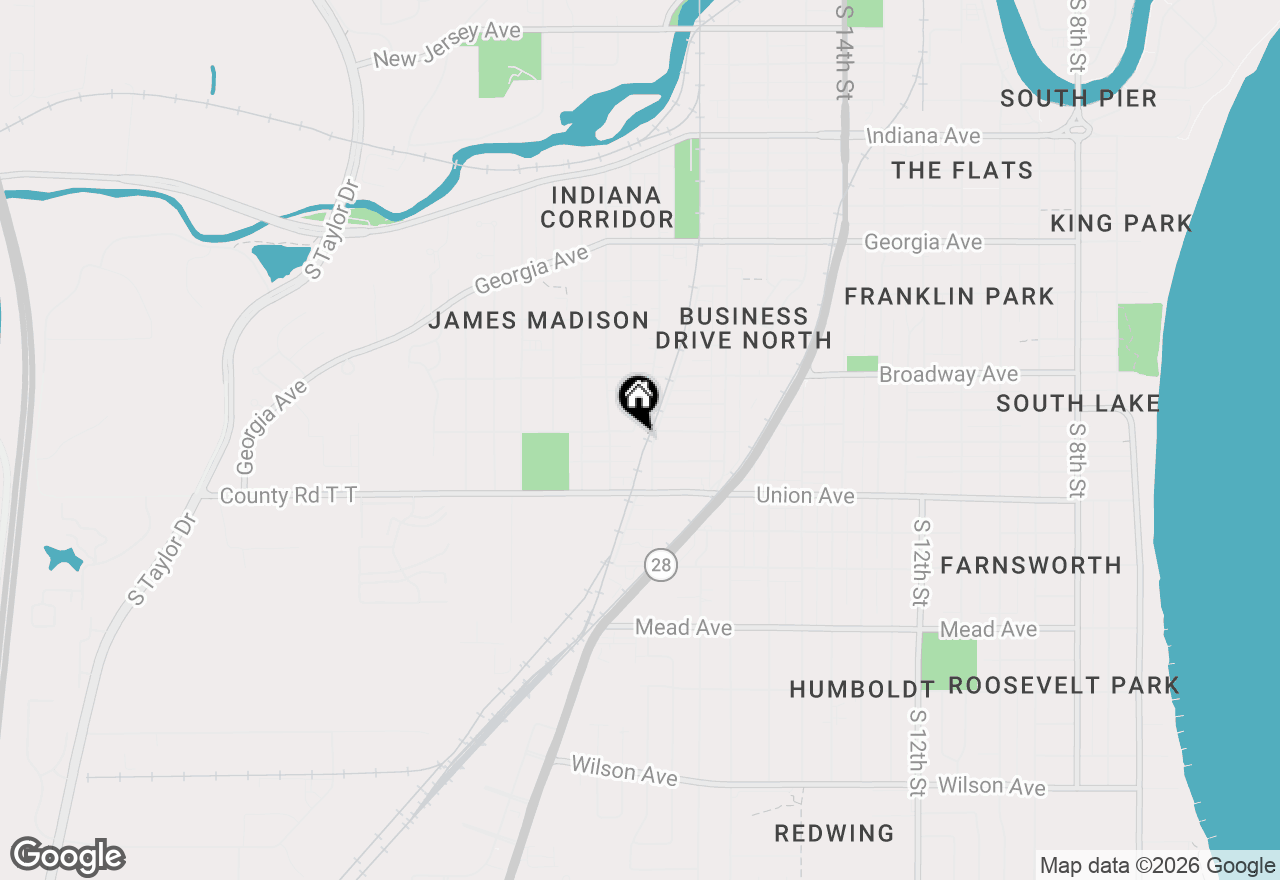 Map of 1913 Elm Ave, Sheboygan, WI 53081