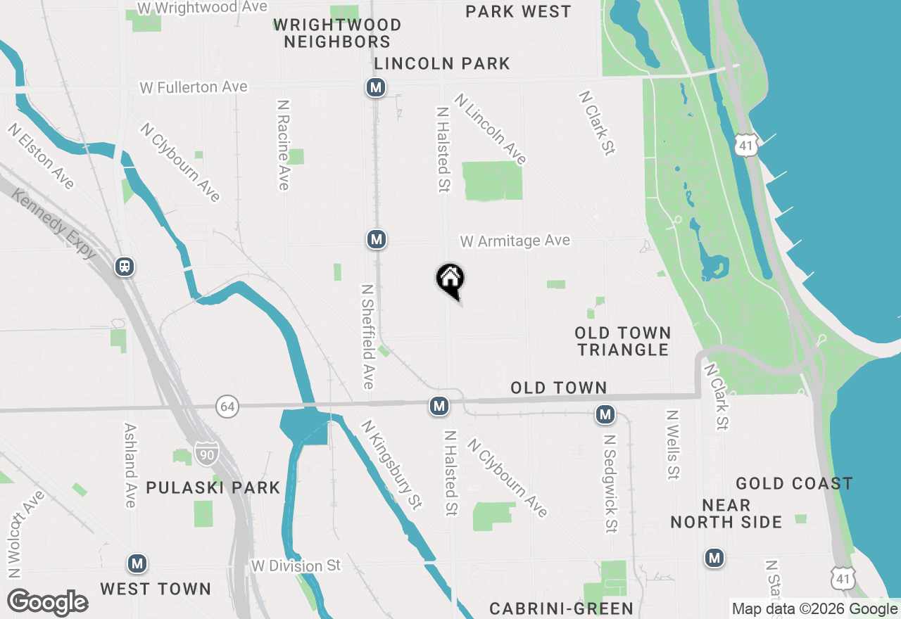 Map of 1845 N Halsted Street #B, Chicago, IL 60614